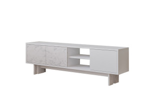 Drewniana podstawa pod telewizor "Ravello" - 150 x 30 x 45 cm - Biały