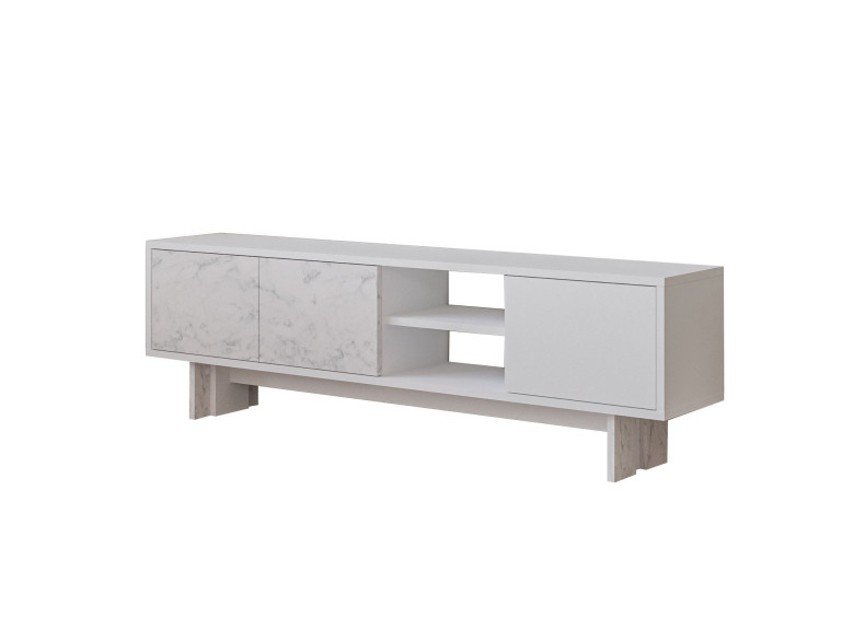 Drewniana podstawa pod telewizor "Ravello" - 150 x 30 x 45 cm - Biały