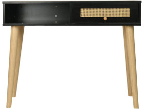 Konsola z laski „Marine” - 100 x 29 x 81 cm - Czarna