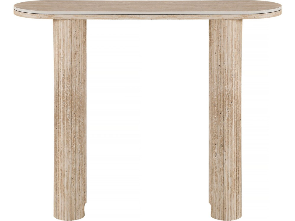 Konsola ceramiczna z trawertynu "Alba" - 100 x 30 x 80 cm - Brązowa