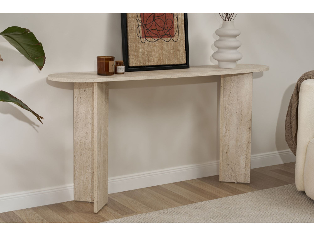 Kredens drewniany "Sira" - 150 x 35 x 75 cm - Trawertyn