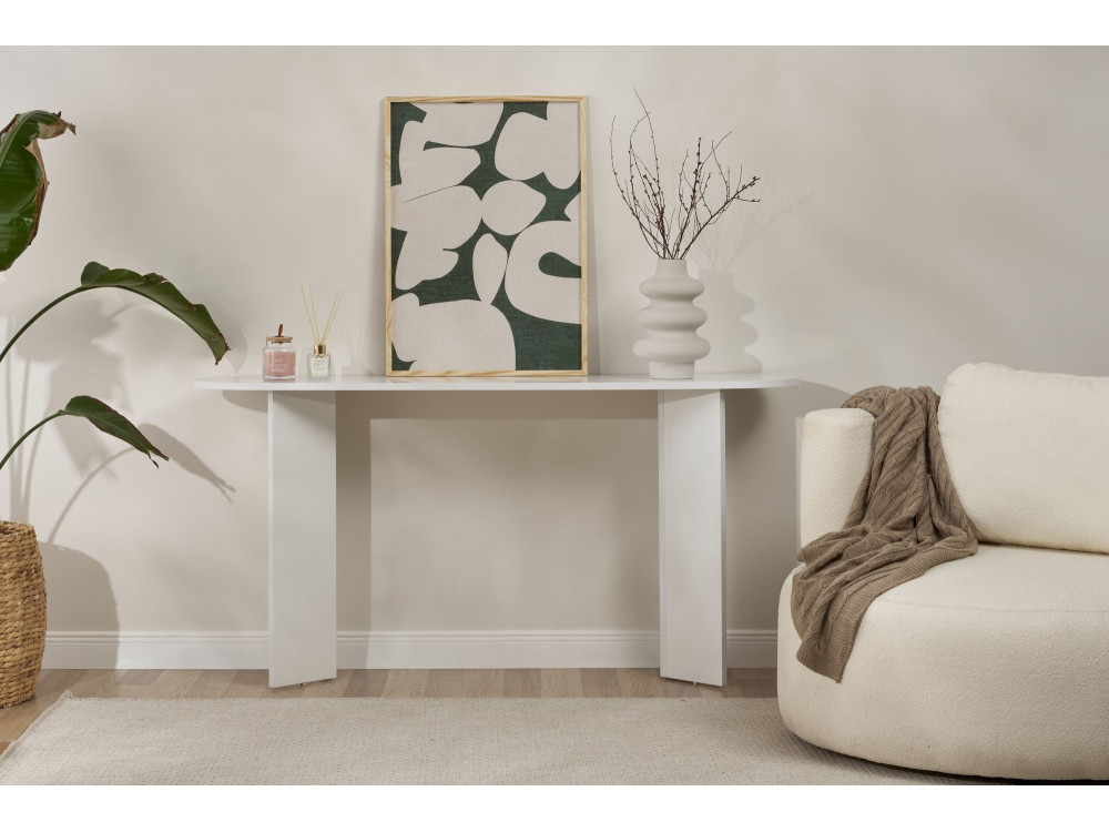 Kredens drewniany "Sira" - 150 x 35 x 75 cm - biały