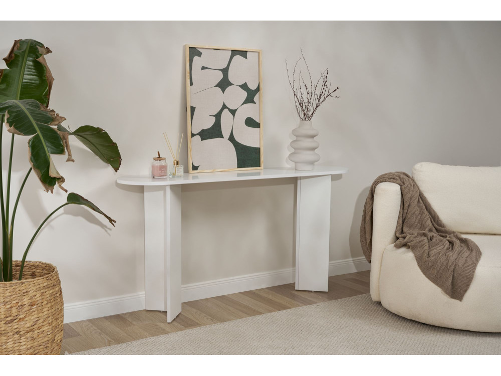 Kredens drewniany "Sira" - 150 x 35 x 75 cm - biały