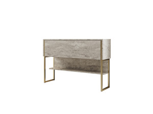 Drewniana konsola "Luxe" - 120 x 30 x 80 cm - Złoty trawertyn