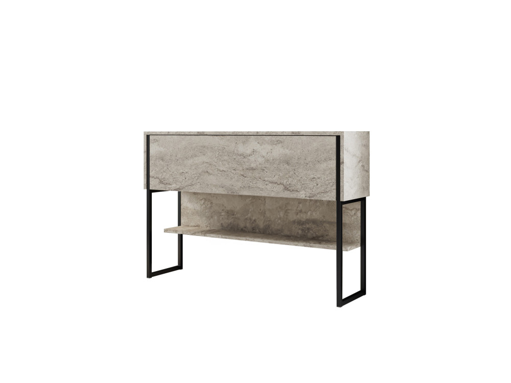 Drewniana konsola "Luxe" - 120 x 30 x 80 cm - Czarny trawertyn