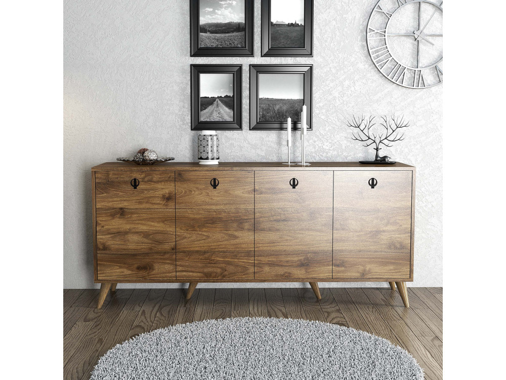 Drewniany kredens "Elite" - 180 x 45 x 80 cm - Brązowy
