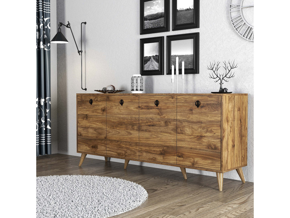 Drewniany kredens "Elite" - 180 x 45 x 80 cm - Brązowy