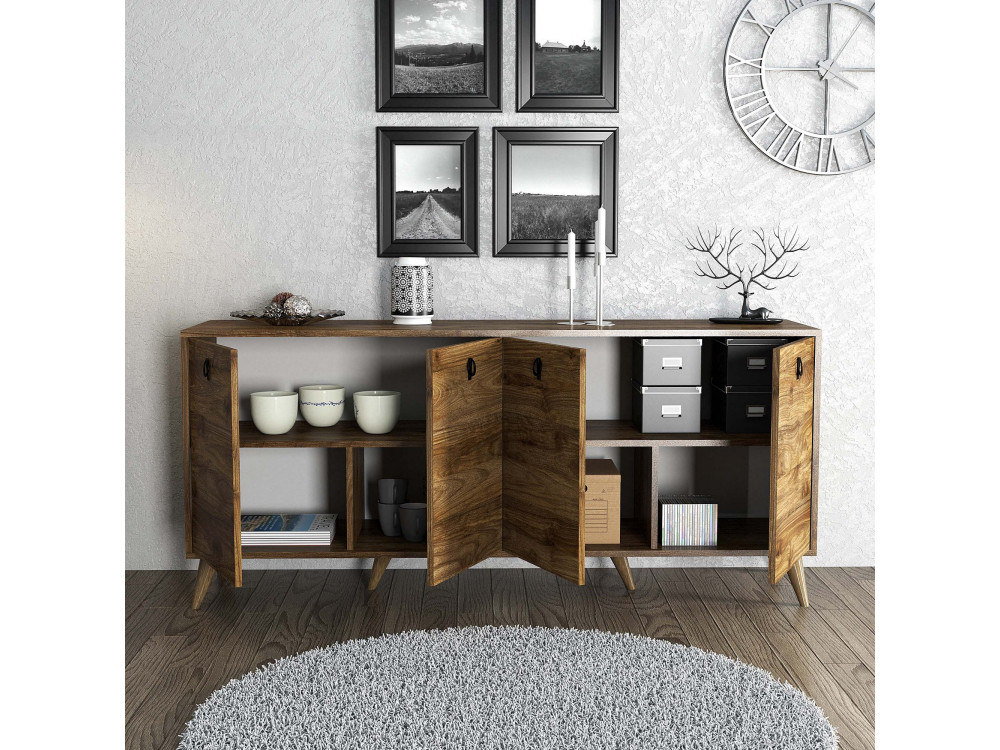 Drewniany kredens "Elite" - 180 x 45 x 80 cm - Brązowy