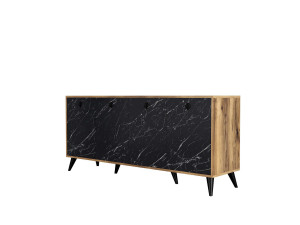 Drewniany kredens "Elite" - 180 x 45 x 80 cm - Czarny