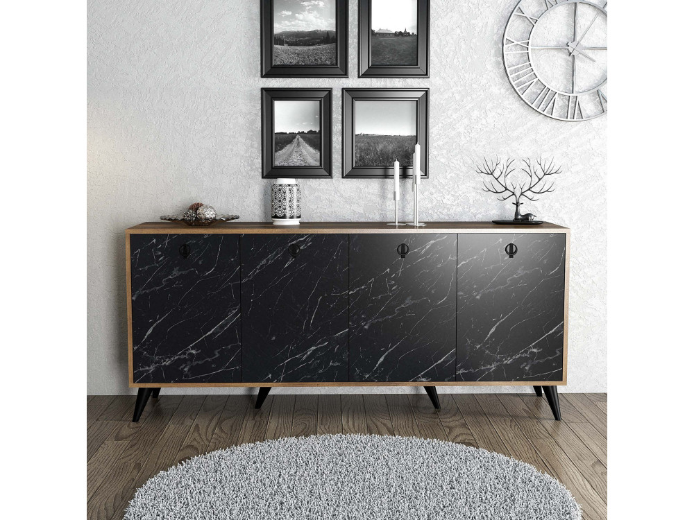Drewniany kredens "Elite" - 180 x 45 x 80 cm - Czarny