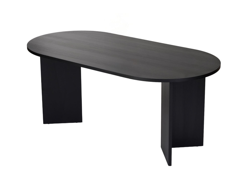 Drewniany stół do jadalni "Sablin" - 180 x 89 x 75 cm - Czarne drewno