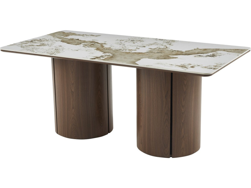 Prostokątny ceramiczny stół do jadalni Pendora "Milano" - 6 miejsc - Brązowy