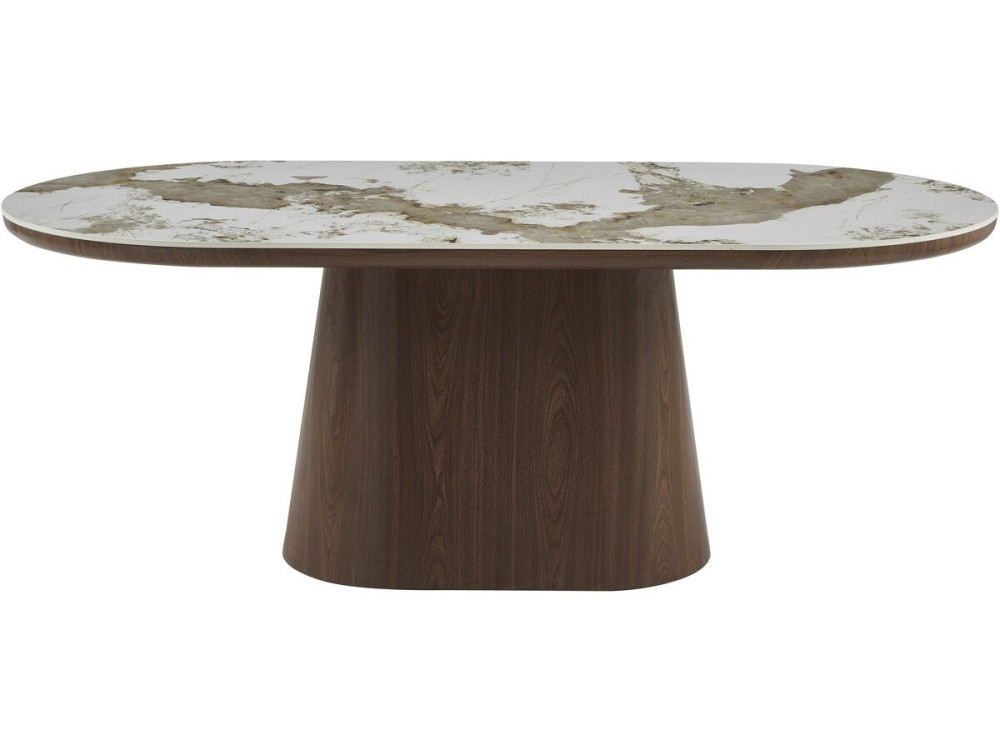 Owalny stół ceramiczny Pandora "Bellagio" - 8 miejsc - Beżowy