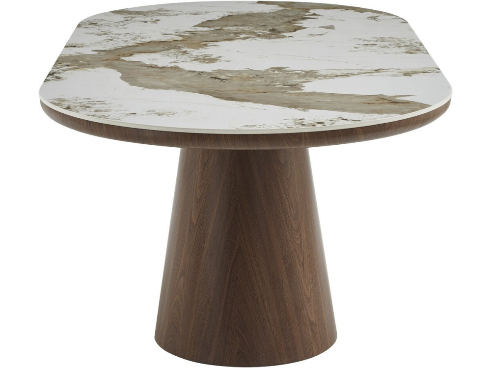 Owalny stół ceramiczny Pandora "Bellagio" - 8 miejsc - Beżowy