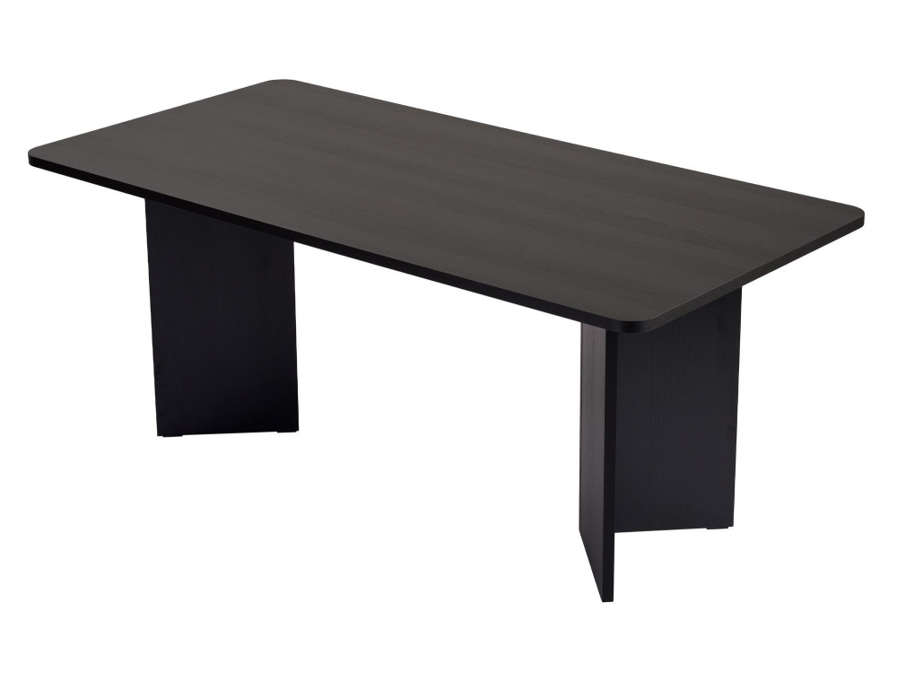 Drewniany stół do jadalni "Linza" 180 x 90 x 75 cm - Czarne drewno