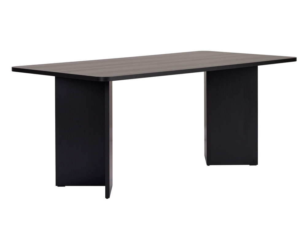 Drewniany stół do jadalni "Linza" 180 x 90 x 75 cm - Czarne drewno