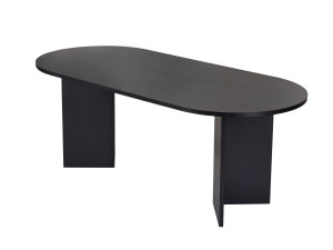 Drewniany stół do jadalni "Sabella" 200 x 90 x 75 cm - Czarne drewno