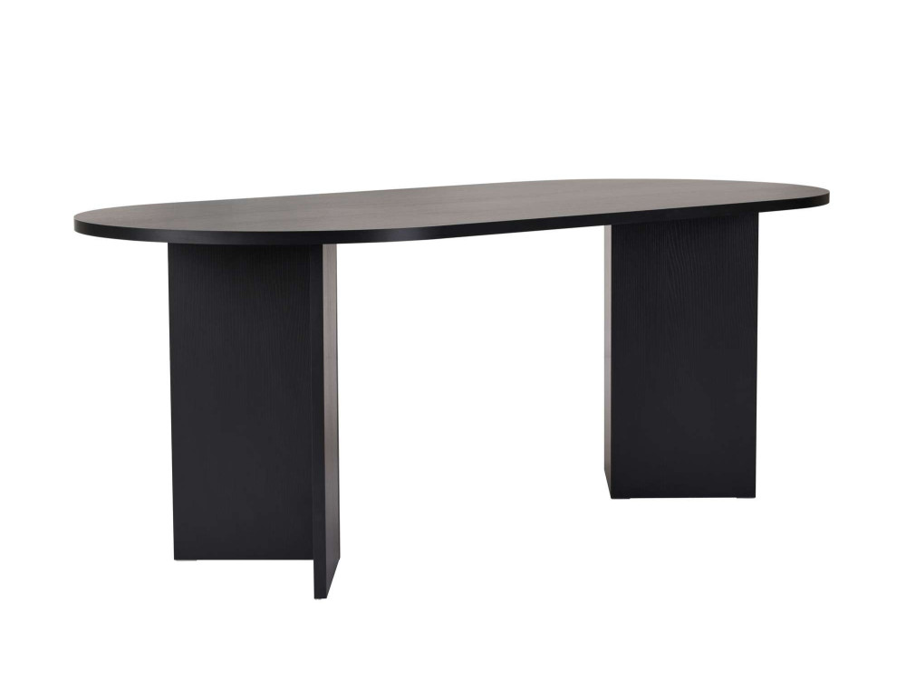 Drewniany stół do jadalni "Sabella" 200 x 90 x 75 cm - Czarne drewno