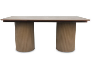 Owalny drewniany stół do jadalni "Zénith" - 180 cm - 8 miejsc - brązowy