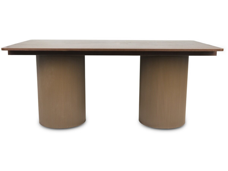 Owalny drewniany stół do jadalni "Zénith" - 180 cm - 8 miejsc - brązowy