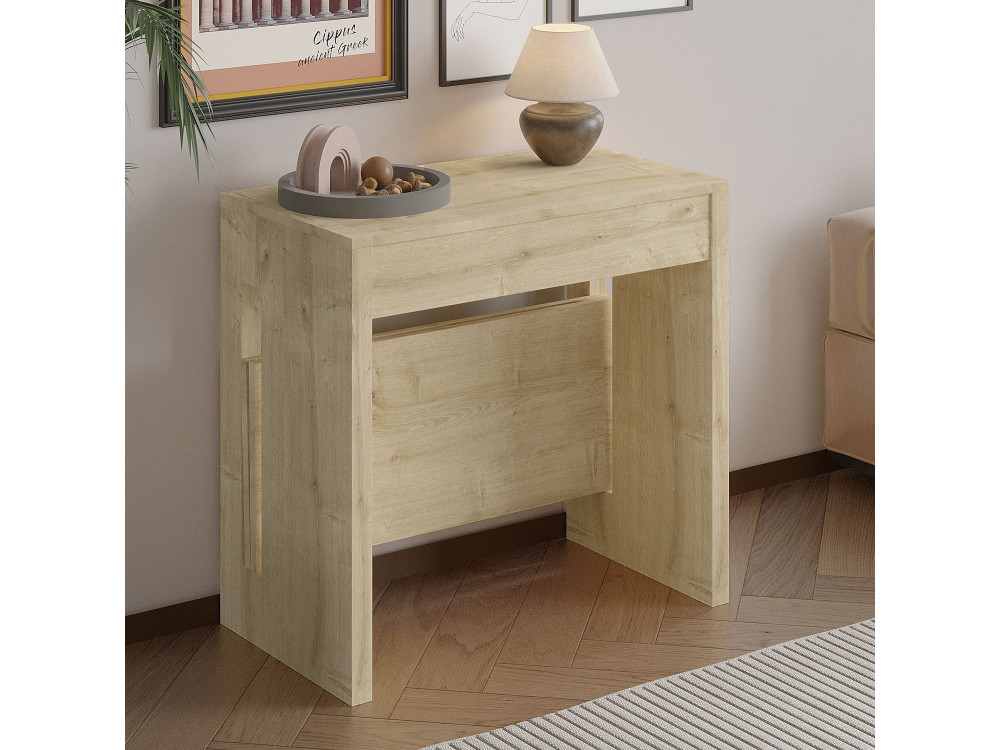Rozkładany drewniany stół do jadalni "Nivo" - 80 x 44 x 76 cm - Beżowy