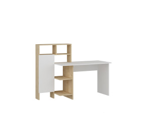 Drewniane biurko "Bugra" - 135 x 60 x 111 cm - Biały