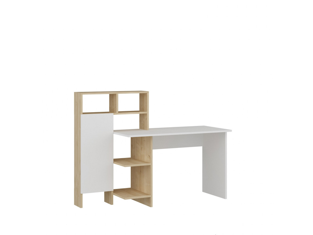 Drewniane biurko "Bugra" - 135 x 60 x 111 cm - Biały