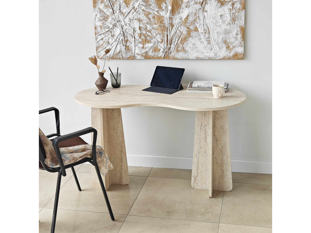 Drewniane biurko "infinite" 120 x 60 x 75 cm - trawertyn