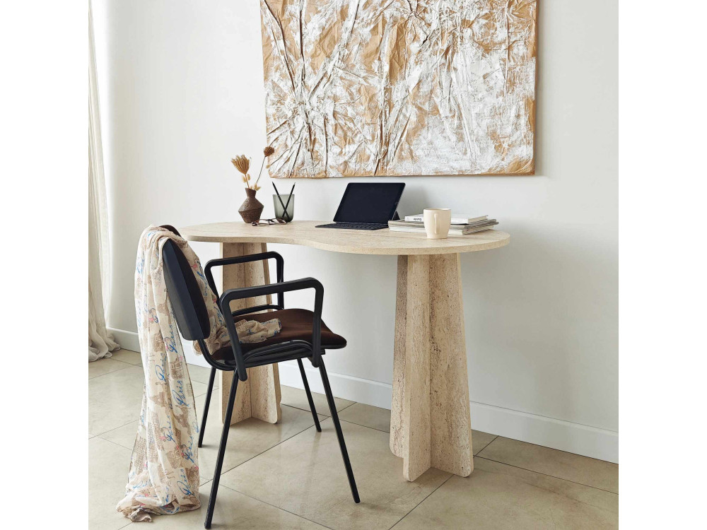 Drewniane biurko "infinite" 120 x 60 x 75 cm - trawertyn