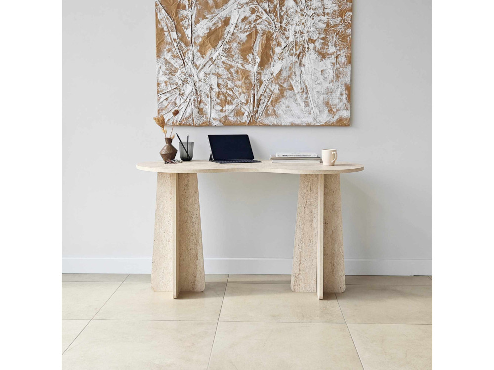 Drewniane biurko "infinite" 120 x 60 x 75 cm - trawertyn