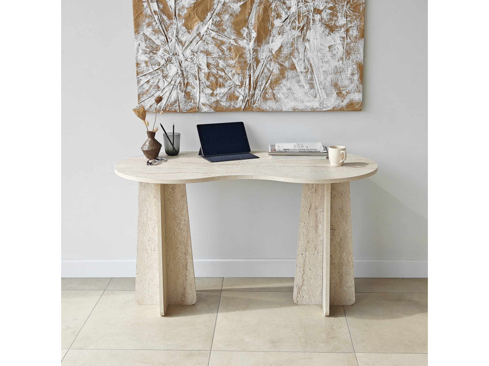 Drewniane biurko "infinite" 120 x 60 x 75 cm - trawertyn