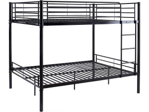 Łóżko piętrowe Adam Double - w zestawie stelaż - 140 x 190 cm - czarne