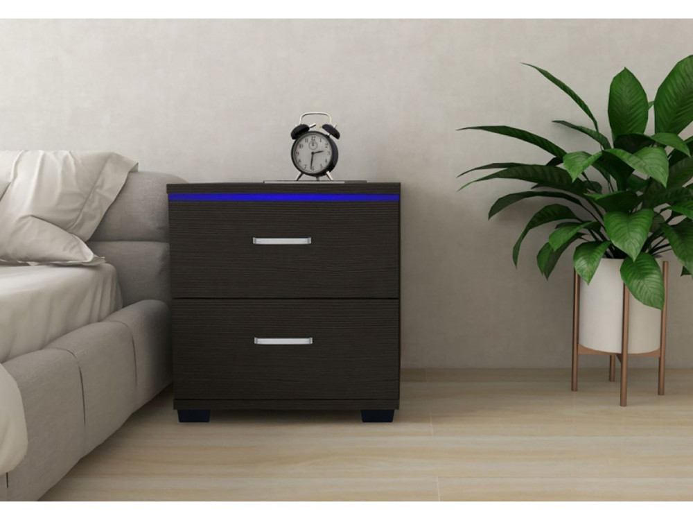 Stolik nocny LED "Karina" - 41 x 38 x 41,5 cm - Czarny