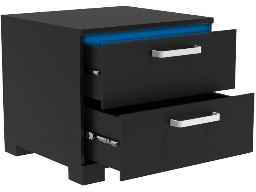 Stolik nocny LED "Karina" - 41 x 38 x 41,5 cm - Czarny