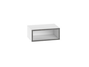 Drewniany stolik nocny "Brik" z oświetleniem LED - 45 x 30 x 18 cm - Biały