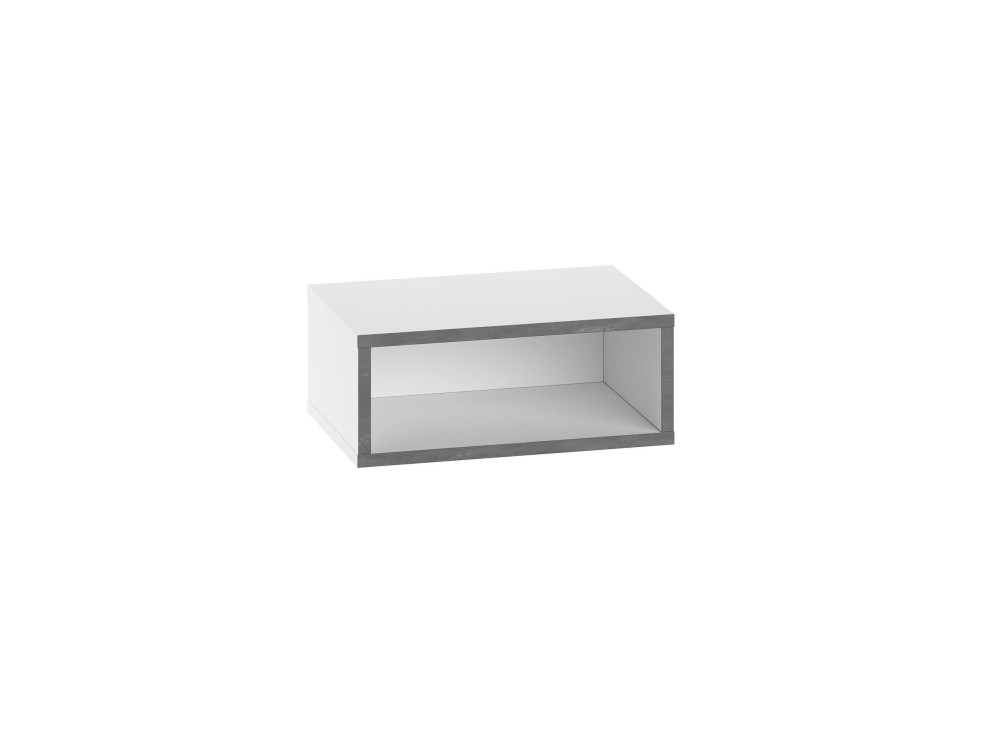 Drewniany stolik nocny "Brik" z oświetleniem LED - 45 x 30 x 18 cm - Biały