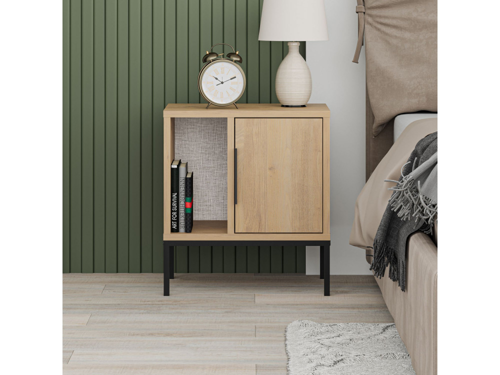 Drewniany stolik nocny "Glynn" - 45 x 35 x 50 cm - Brązowy