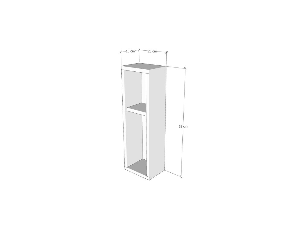 Drewniany stolik nocny "Turra" - 20 x 15 x 65 cm - Brązowy