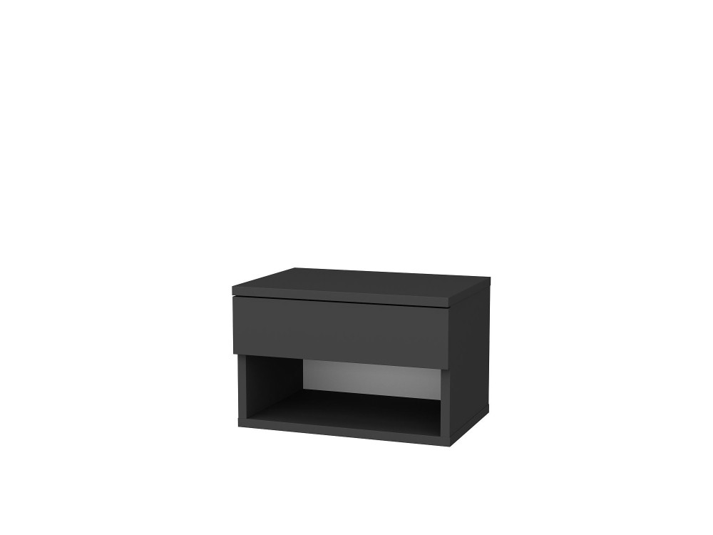 Drewniany stolik nocny "Jamot" - 45 x 29 x 32 cm - Antracytowy szary