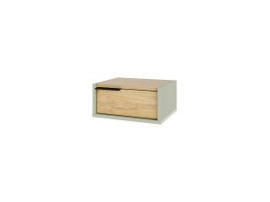 Drewniany stolik nocny "Eco" do montażu na ścianie - 40 x 30 x 19 cm - Zielony