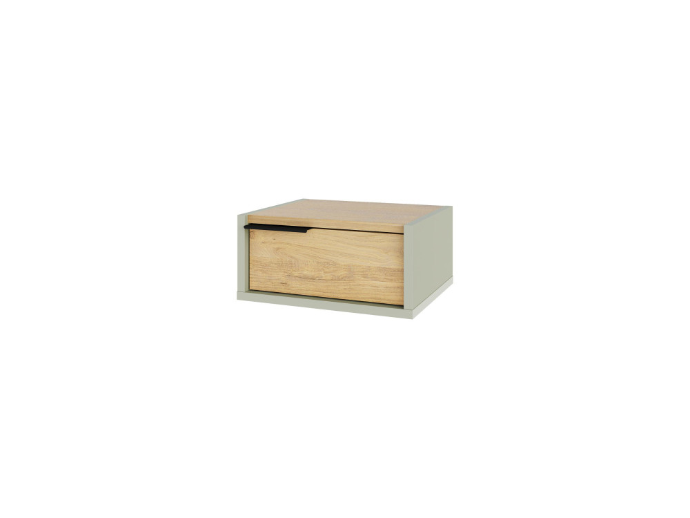 Drewniany stolik nocny "Eco" do montażu na ścianie - 40 x 30 x 19 cm - Zielony