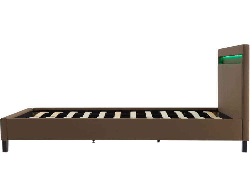 Łóżko LED "Maria" - 140 x 190 cm - Taupe