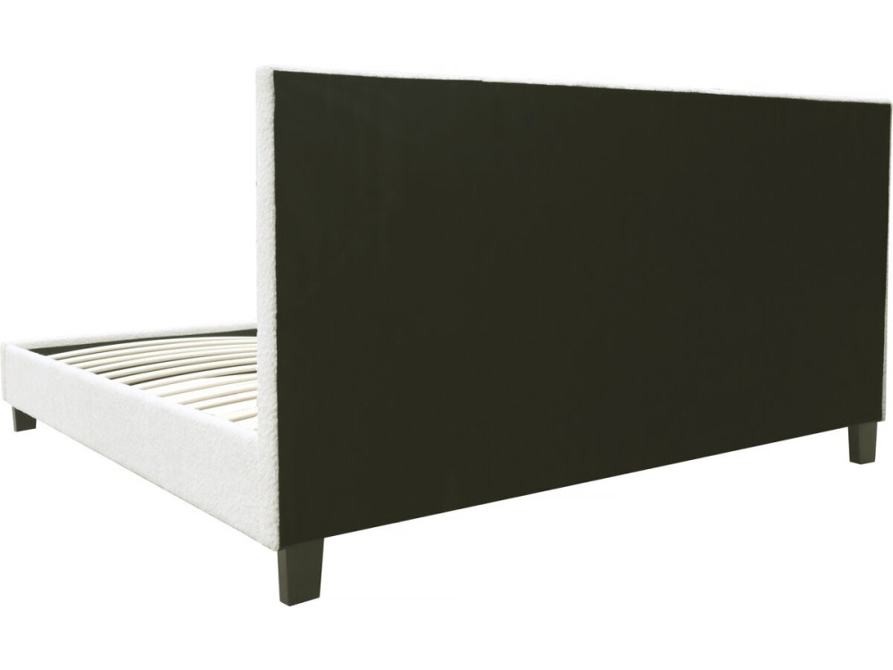 Łóżko z kręconej tkaniny "Maria" z LED 160 x 200 cm - Kremowe