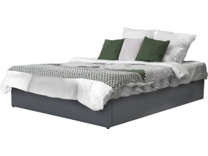 Łóżko podwójne "Ava" PVC z pojemnikiem - 140 x 190 cm - Szare