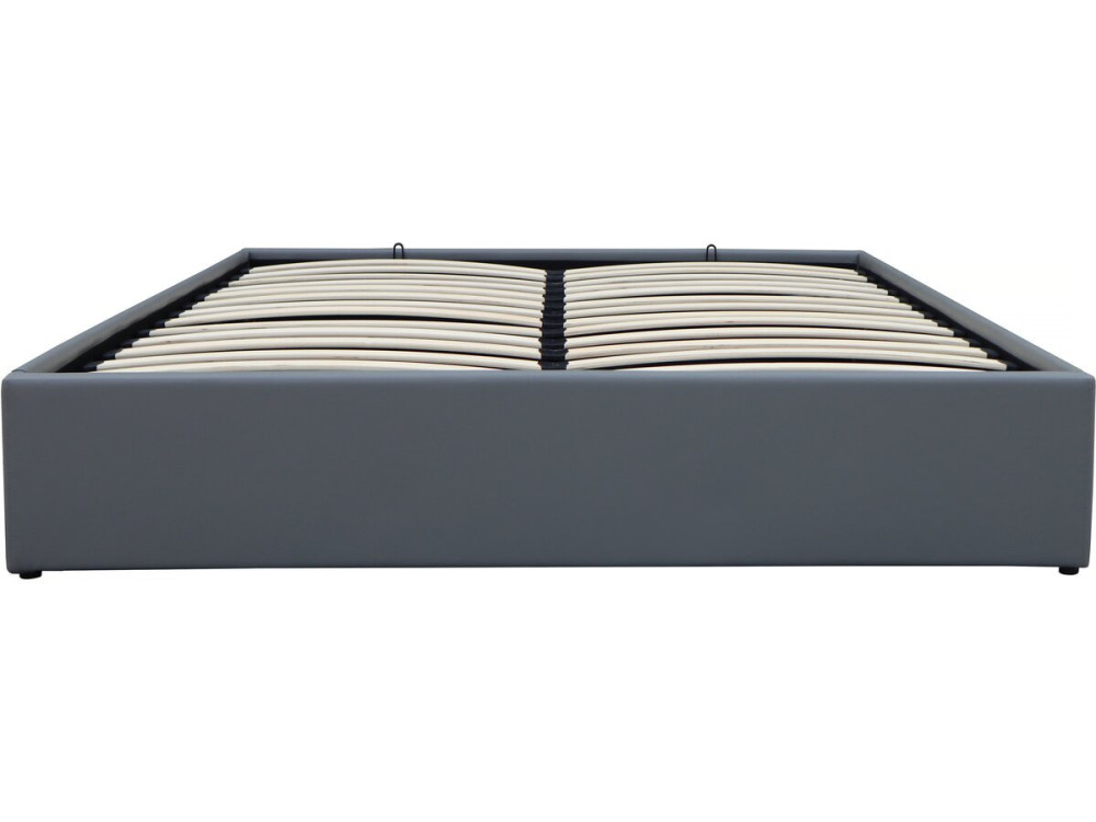 Łóżko podwójne "Ava" PVC z pojemnikiem - 140 x 190 cm - Szare