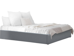 Łóżko pojedyncze "Ava" PVC z pojemnikiem - 90 x 190 cm - Szare