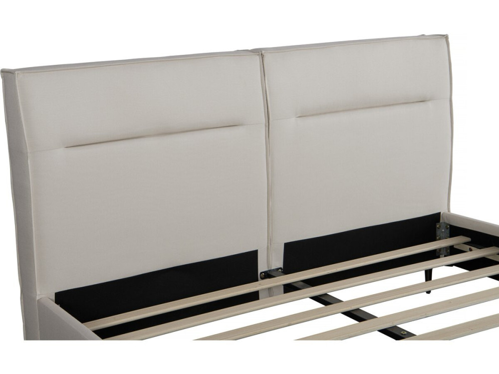 Dwuosobowe łóżko z tkaniny "Moritz - 160 x 200 cm - beżowy