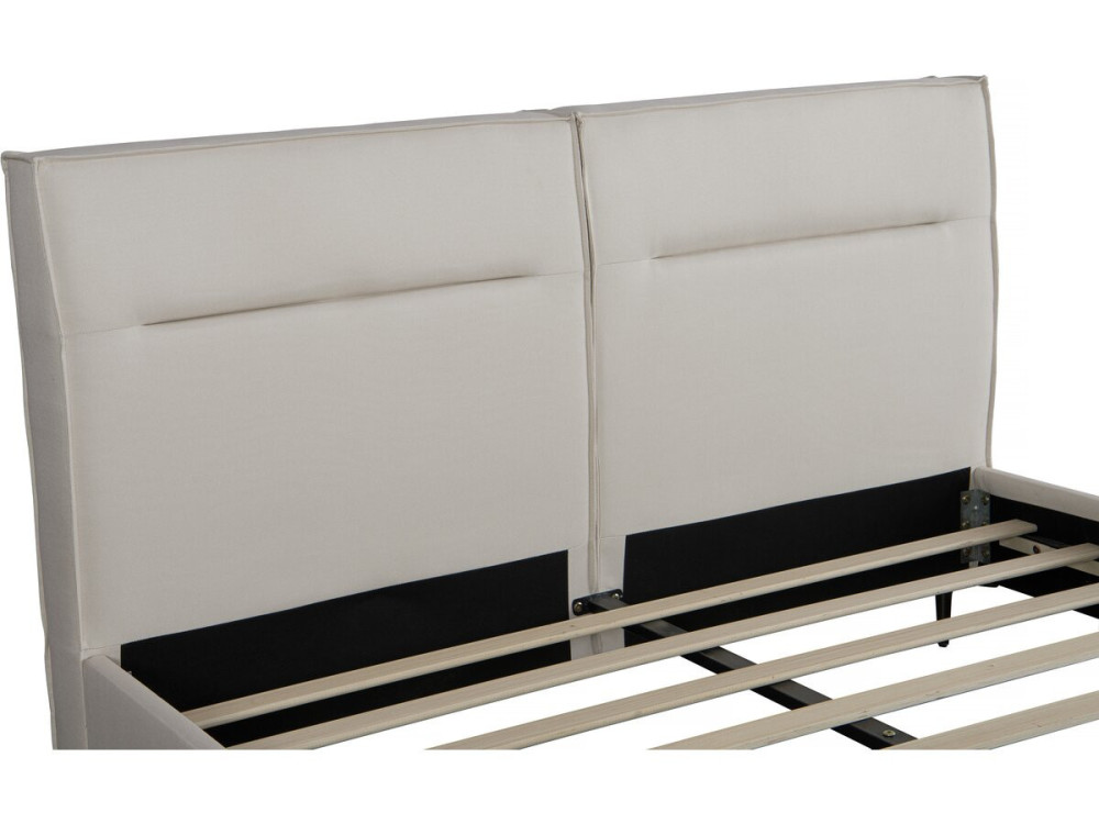Podwójne łóżko "Moritz" z designerskiej tkaniny - 180 x 200 cm - beżowy