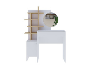 Drewniany stolik do makijażu "Mup" 105 x 35 x 151 cm - Biały
