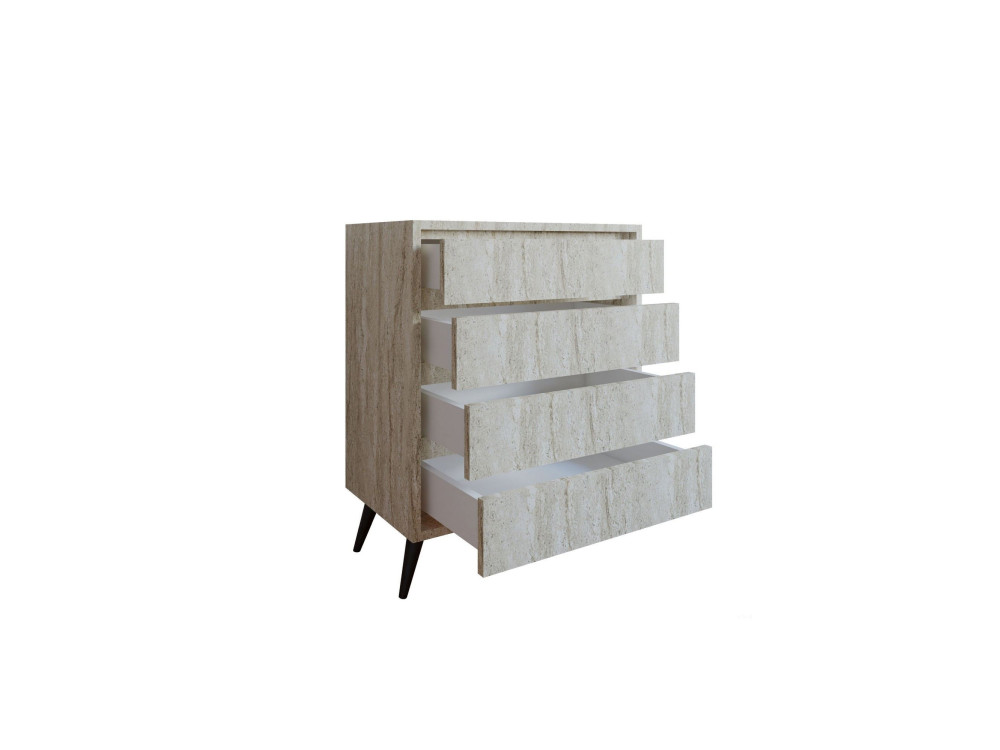 Drewniana komoda "Suvera" - 70 x 40 x 86 cm - Trawertyn